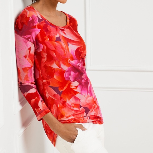 Talbots Tops - NWT Talbots BLENDED FLORAL CROSS BACK Top Size XL